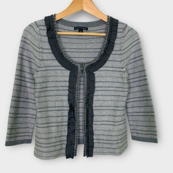 Banana Republic Gray Ruffle Cotton Wool Cardigan - Picture 1 of 8